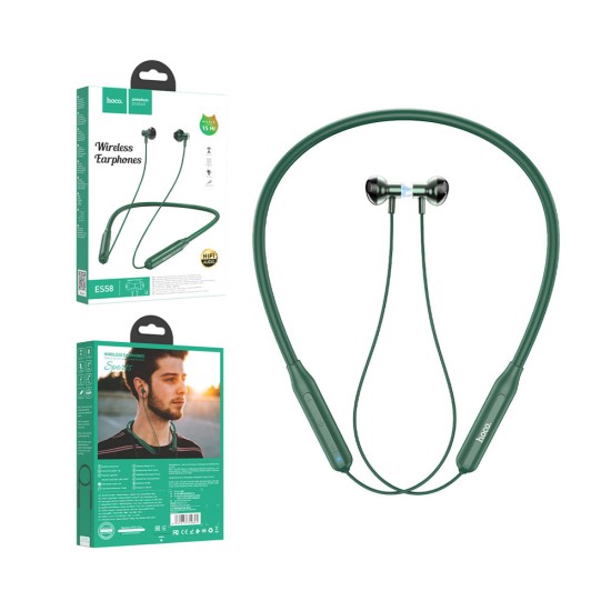 HOCO WIRELESS EARPHONES ES58 SOUND TIDE WITH MIC 200MAH GREEN